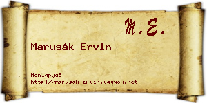 Marusák Ervin névjegykártya