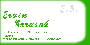 ervin marusak business card
